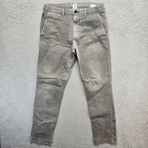 Gap Pants Mens 32x32 Gray Denim Slim Vintage Tapered Leg - Picture 1 of 11